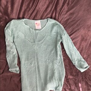Green Crew Neck Knitted Sweater with Relaxed Fit